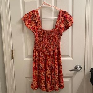 Orange Floral Dress
